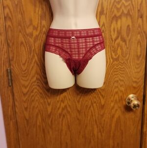 Victoria Secrets Chic Red Checkered Lingerie Panties NWT